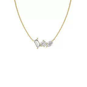 14k Yellow Gold 0.60ct Diamond Mix Necklace