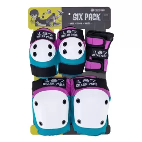 187 - Junior Six Pack Pad Set Pink/Teal