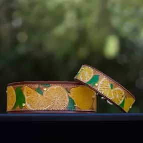 Lemon Leather Dog Collar