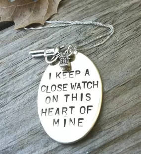 Mother's Day Necklace, i keep a close watch on this heart of mine, johnny cash necklace, johnny cash, necklace, Mothers Day, keep a close