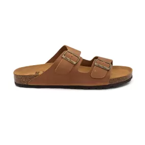 Plain Leather Open Toe Sandals for Men - Ger-PE