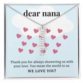 To Nana Gift, Showering Us With Your Love, Custom Multi Grandchildren Name Necklace